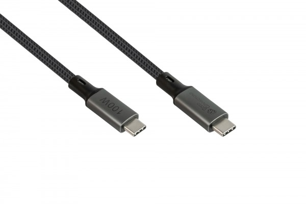 USB 4.0 Gen. 2x2 Kabel (20GBit/s, 100W, 8K@30Hz), USB-C™ Stecker an USB-C™ Stecker, anthrazit, 1,8m, Good Connections®
