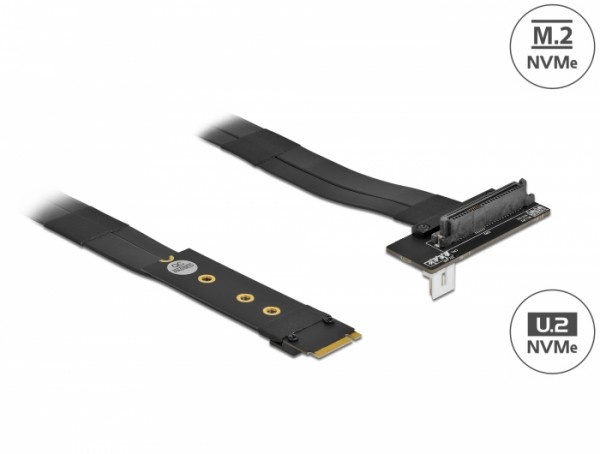 M.2 Key M zu U.2 SFF-8639 NVMe Adapter gewinkelt mit 20 cm Kabel, Delock® [64135]