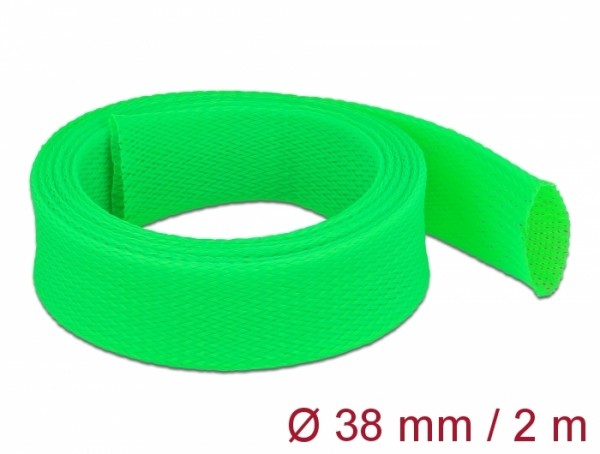 Geflechtschlauch dehnbar 2 m x 38 mm grün, Delock® [20754]