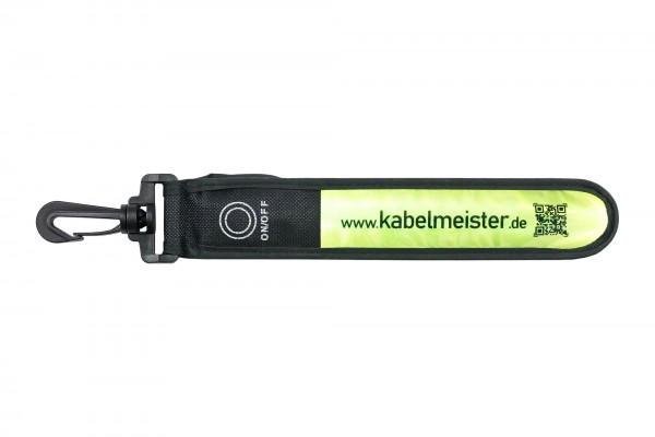 kabelmeister® LED-Leuchtband / Blinklicht mit Befestigungshaken, reflektierend, grün/gelb