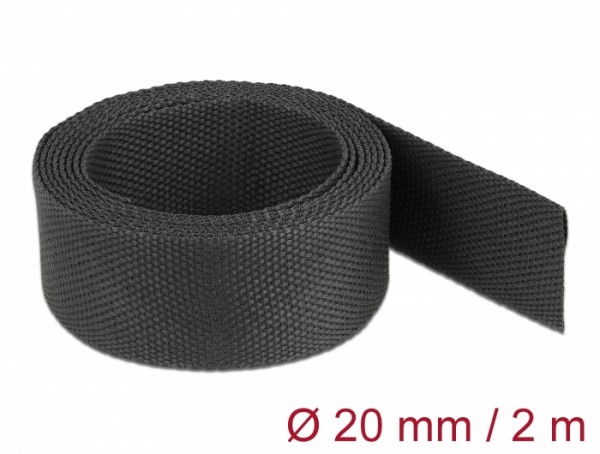 Gewebeschrumpfschlauch 2 m x 20 mm Schrumpfungsrate 2:1 schwarz, Delock® [20794]