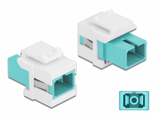 Keystone Modul SC Simplex Buchse zu SC Simplex Buchse aqua / weiß, Delock® [86716]