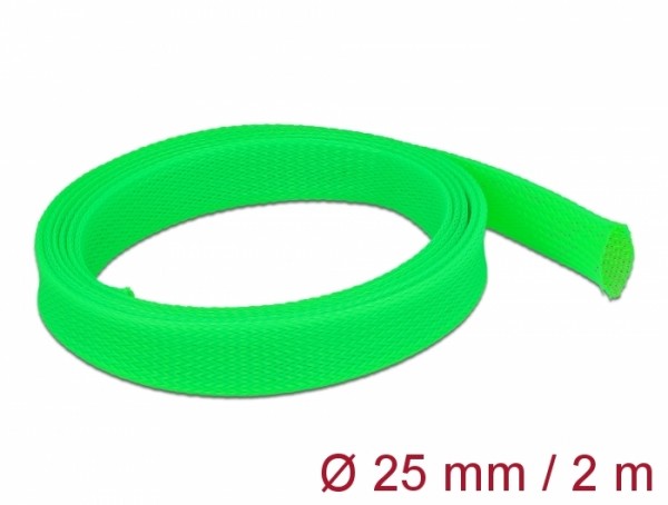 Geflechtschlauch dehnbar 2 m x 25 mm grün, Delock® [20749]