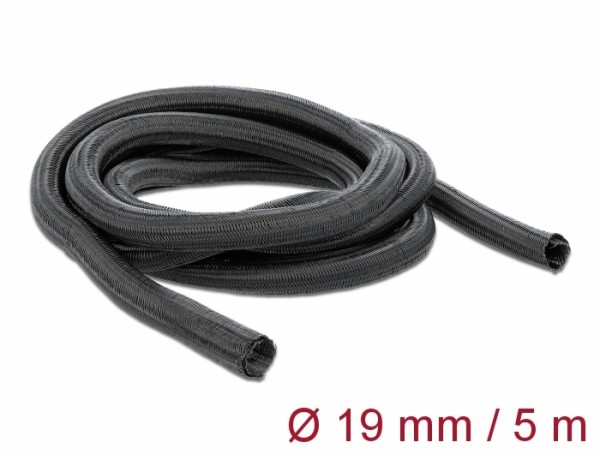 Geflechtschlauch selbstschließend 5 m x 19 mm schwarz, Delock® [18919]