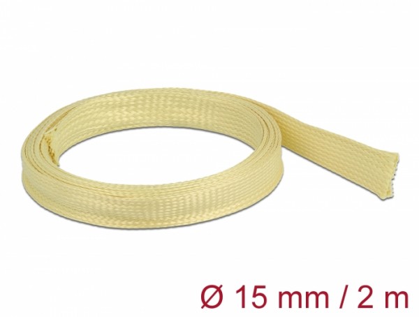 Geflechtschlauch aus Aramid Fasern 2 m x 15 mm, Delock® [20800]