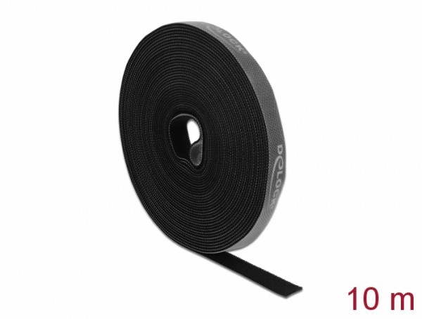 Klettband auf Rolle L 10 m x B 15 mm schwarz, Delock® [18385]