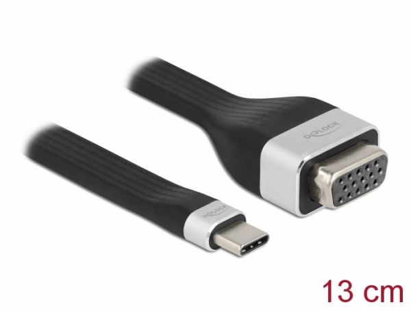 FPC Flachbandkabel USB Type-C™ zu VGA (DP Alt Mode) 13 cm, Delock® [86730]